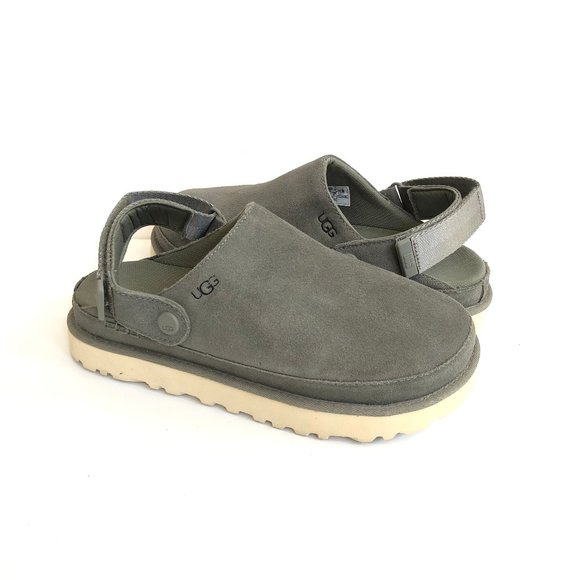 UGG GOLDENSTAR CLOG MOSS GREEN SLIDE PLATFORM CLOG SANDAL US 6 / EU 37 / UK 4